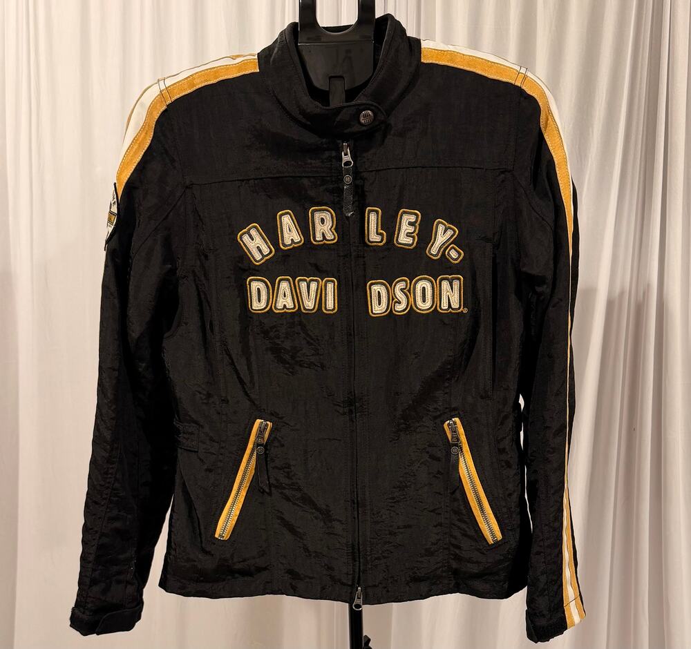 Harley-Davidson Women's Riding Gear Motorcycle Jacket Black Mustard Size Medium